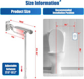 Flip-Up Grab Bar with Soft Rubber Cushion - Wall to Floor Support - Living Caring
